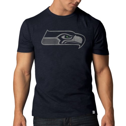 NFL Seattle Seahawks Men's Scrum Basic Tee, Large, Midnight Navy