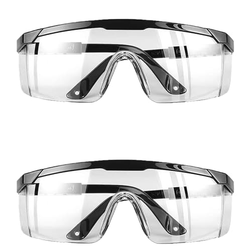 ElevaPulse Schutzbrille Arbeitsschutzbrille - Antibeschlag, Augenschutzbrille Vollsichtbrille für Brillenträger, Transparent, 2 Stück