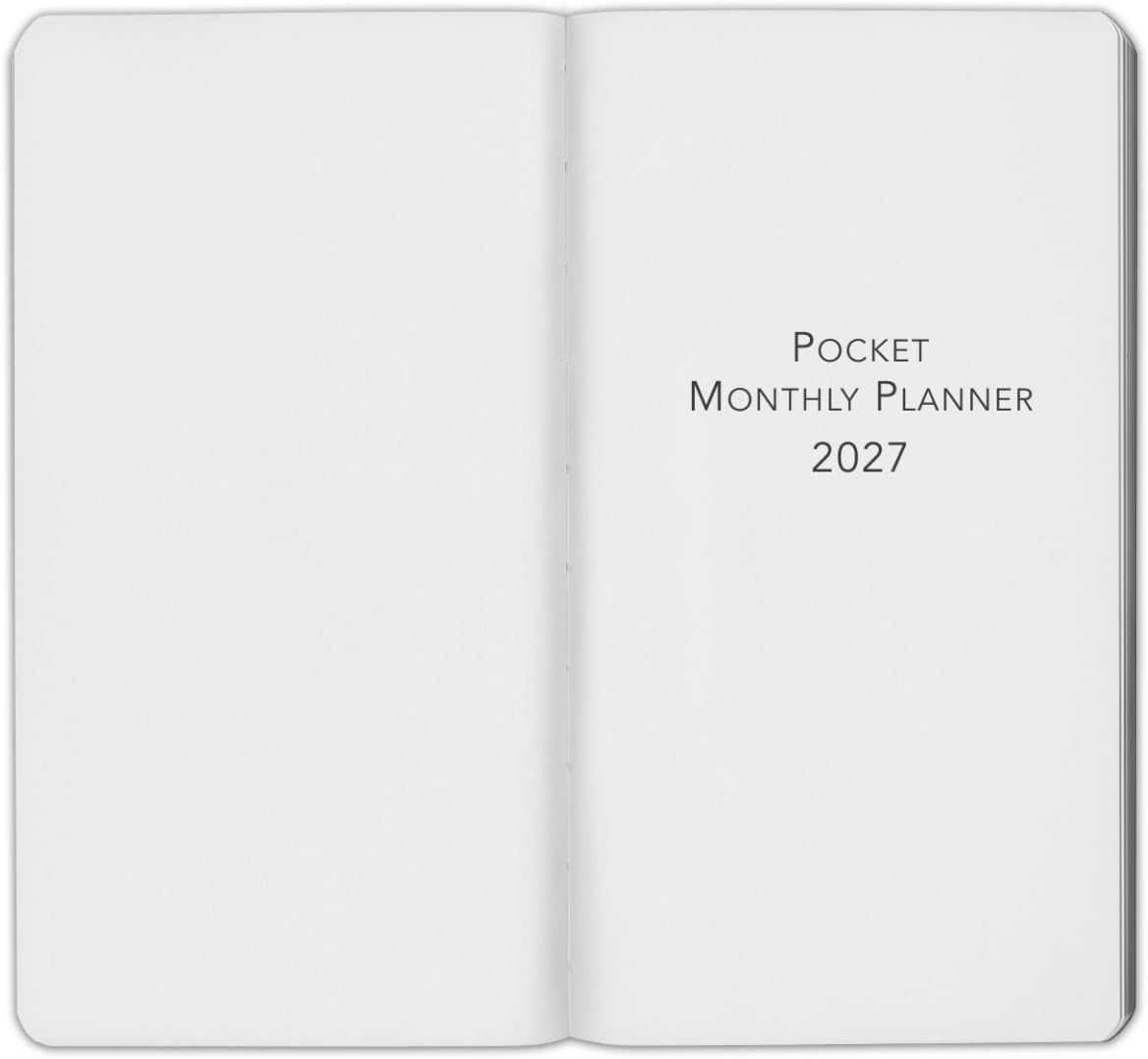 Harbor Pocket Monthly Planner 2027, Calendar Planner and Notebook, Durable Faux Leather, 18 Months, 96 Pages, Softcover & Lightweight - Cambridge Orchid Flower - 6x3.25"