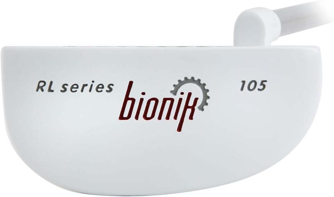 Bionik 105 Nano White Semi Mallet Putter, Right Handed Putter for Men & Women, Head Cover Included