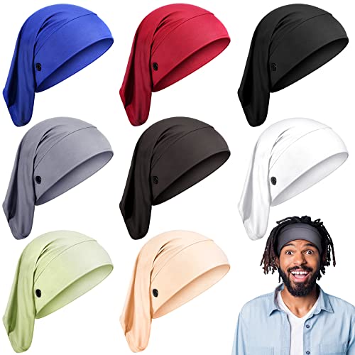 8 Pieces Unisex Spandex Dreadlocks Tube Elastic Long Hair Dreads Bands Tubes Elastic Braids Cap Head Wrap Tube Headbands Dreadlocks Hair Wraps for Women Men Hair Accessoriesï¼Œ8 Colors