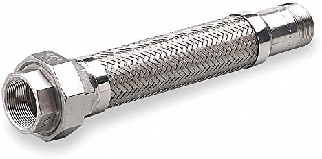 Flexible Metal Hose, 12"L x 1" Dia, 316 Stainless Steel