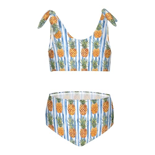 Pineapples Girls Two Piece Tankini Swimsuits Summer Bathing Suit Beach Swimwear Set, 4T