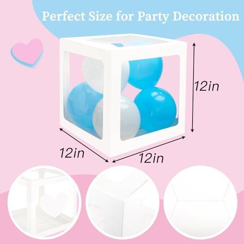 Rubfac RUBFAC2022030701 Baby Boxes With 41 Letters And 36 Balloons, 4Pcs Clear Balloon Boxes For Baby Shower Gender Reveal Girl Boy Blocks Birthday Party Decorations thumb #2