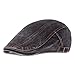 Produktbild Barett Cap Herren Baskenmütze Denim Patchwork Flat Cap Blaue Visiere Männlich Vintage-Stil Vintage Unisex Newsboy Fahrhut-Schwarz_Anpassbar