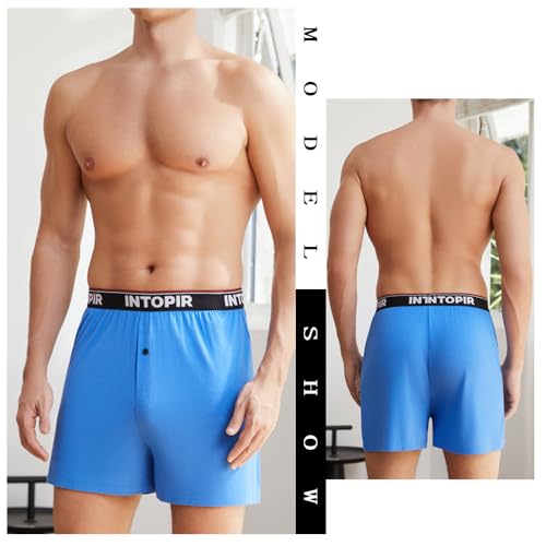 Men's Boxer Briefs Bamboo Rayon Boxers for Men Breathable and Cool Men's Boxer Shorts with Button Fly Multipack2