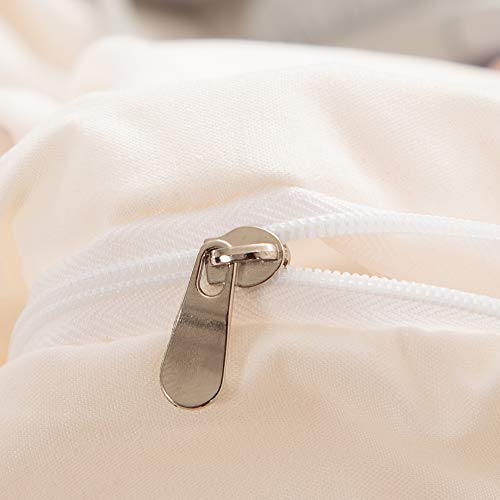 Merryword Botanical Floral Bedding Pink Flowers Duvet Cover Set Pink Orange Purple Flowers Printed French Country Style Bedding Sets Queen 1 Duvet Cover 2 Pillowcases (Queen, Offwhite) #TOP6