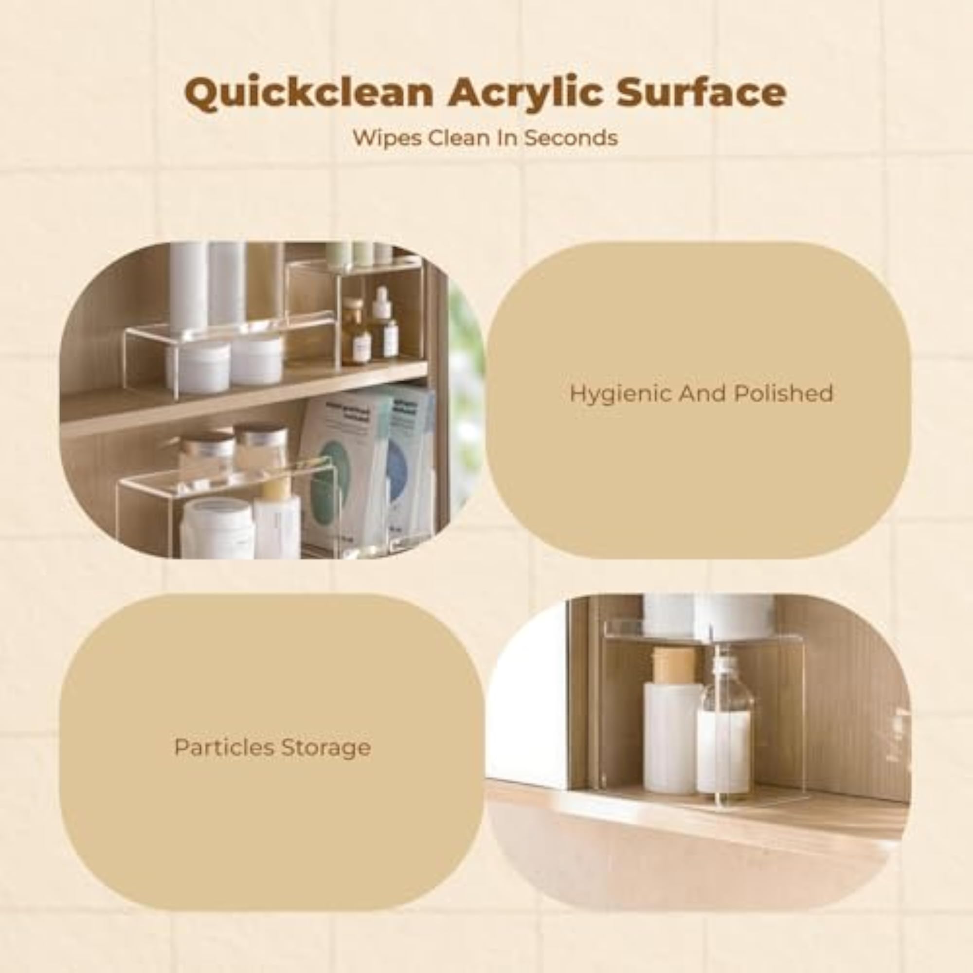 Acrylic Makeup Organizer with Countertop Display