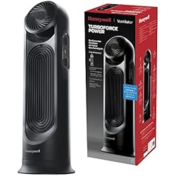 Ventilador Honeywell Torre Honeywell TurboForce Power Ventilador de Torre Oscilante 2 en 1 de Alta Velocidad, 6 Ajustes de Velocidad,2 Ventiladores de Control Independiente,Oscilación de 80°, Ventilador de Torre de 80 cm,HYF500