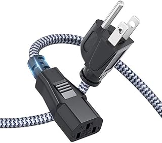 Power Cord, Goalfish 10A 18AWG 3 Prong AC Power Cable 6.6FT(2m) Nylon Braided