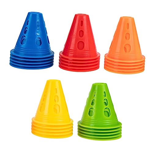 BESPORTBLE Barricadas De Rolo 25 Peças Cones De Tráfego De Plástico Ao Ar Livre Mini Futebol Mini Co