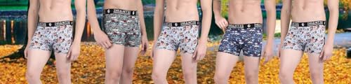 Image of Men's Extra Thin Elastic Nylon Underwear Long Comfortable Breathable Comfort All Over Printed Design Boxer