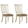 Signature design by ashley bolanburg 20 upholstered dining room chair set of 2 antique white  urban country home decor
