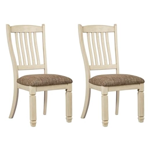 Set of 2 Antique White Dining Room Chairs