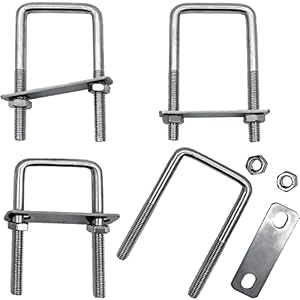 PEZEEU 4 Stück Vierkant U-Bolzen M8