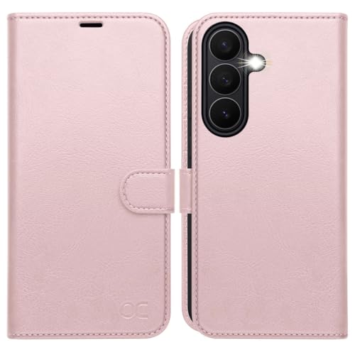 OCASE for Samsung S26 Case PU Leather Flip S26 Wallet Case with RFID Blocking Kickstand Magnetic Closure Shockproof Phone Cover Compatible for Galaxy S26-Pink by OCASE - Used condition - CA$23.33