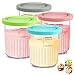 Produktbild Auvrgmin 4 Stück Creami Behälter für Ninja Creami Deluxe Ice Cream Maker NC501 NC501EU NC500 Series Pints und Deckel, BPA-Free, spülmaschinenfest, Rosa, Grün, Grau und Blau