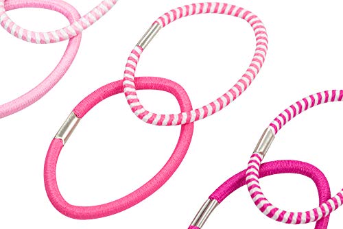 Elásticos de Cabelo Daily Pink - Pacote com 6 Unidades, Lanossi Beauty & Care, Rosa