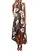 ZESICA Women's Halter Neck Floral Printed High Low Beach Party Maxi Dress