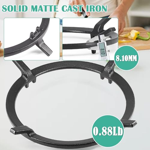 Hiorucet W10216179 Cast Iron Wok Ring, Wok Support Ring for Gas Stove GE, KitchenAid, Kenmore, Jenn-Air, Whirpool Gas Range Parts, Non Slip Wok Burner Rings Pan Stand Round Rack Holder Accessories. - Thumbnail 4