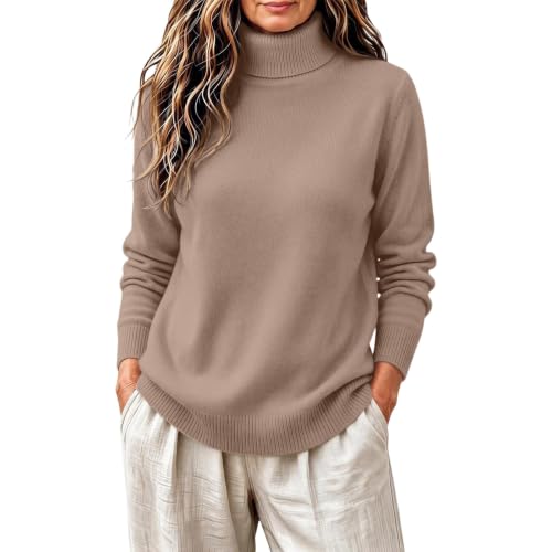 ENCURKUS Oversized Mock Neck Sweater Women Lightweight Knit Pullover Tops - image 2