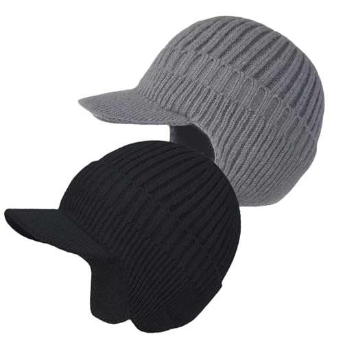 Bonnet en laine doublé en polaire coupe-vent avec cache-oreilles pour une chaleur maximale
