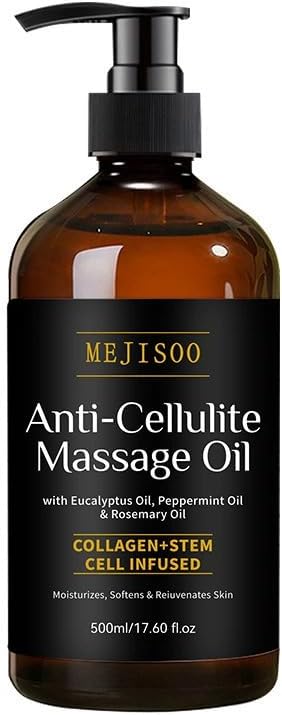 Anti Cellulite Massage Oil, Cellulite Remover for Legs and Firming Body Oil, with Plant-Based Ingredients and Fresh Fragrance, Moisturizes and Softens Skin, 17.6 FL OZ