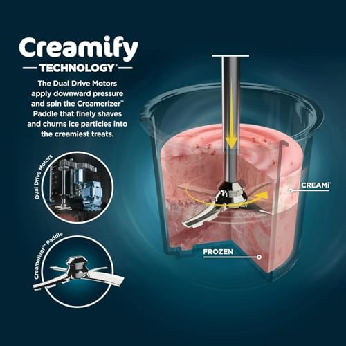 Image of Ninja CREAMi Ice Cream Maker, 5 One-Touch Programs, Includes (2) 16oz Pints with Lids, Transform Frozen Bases to Ice Cream, Sorbets, Milkshakes, Vegan, Dairy-Free Options, NC300 White (Renewed)