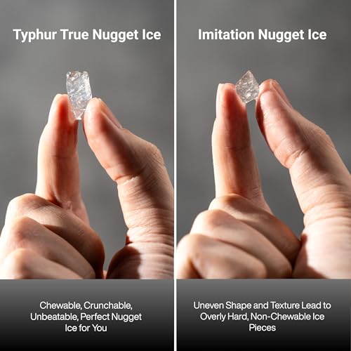 Image of Typhur Fast Nugget Ice Maker - Portable Pellet Ice Machine with Handle & WiFi Smart Control Countertop, 35lbs /24H, Self-Cleaning, Quiet Pebble Ice for Home, Office, RV, Camping