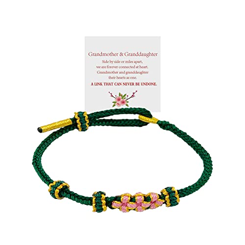 Image of To My Granddaughter Bracelet from Grandmom Granddaughter Bracelet from Nana inchA Link That Can Never Be Undone inch Peach Blossom Bracelet Braided Bracelet to Granddaughter Present for Granddaughter