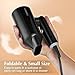 Licoseam Hair Dryer, 1600W Small Foldable Hair Blow Dryer, Fast Drying Compact Hair Dryer, Black
