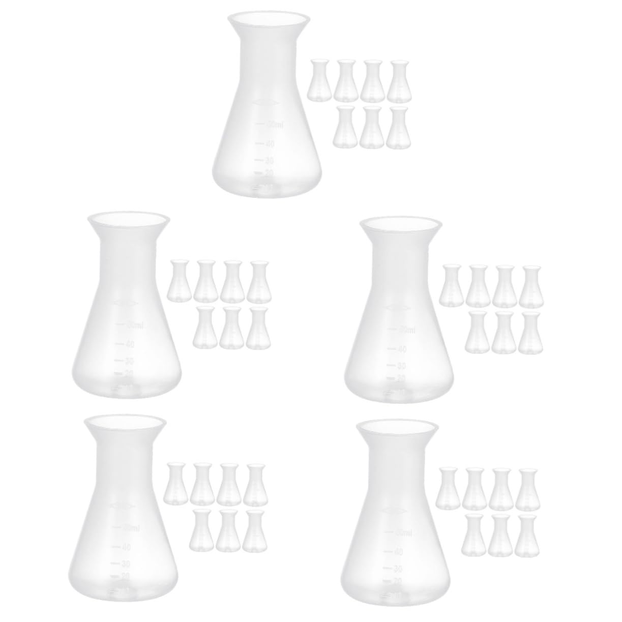 iplusmile 40piezas Frascos De Laboratorio De Frascos Cónicos Graduados Para Experimentos Científicos Diseño De Cuello Estrecho Reutilizables y Versátiles Para Química