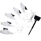 Angoily Solar LED Lichterkette Vogel Weiß Garten Terrasse Solarlampe Dekoration Energiesparend Automatische Beleuchtung Außenbereich