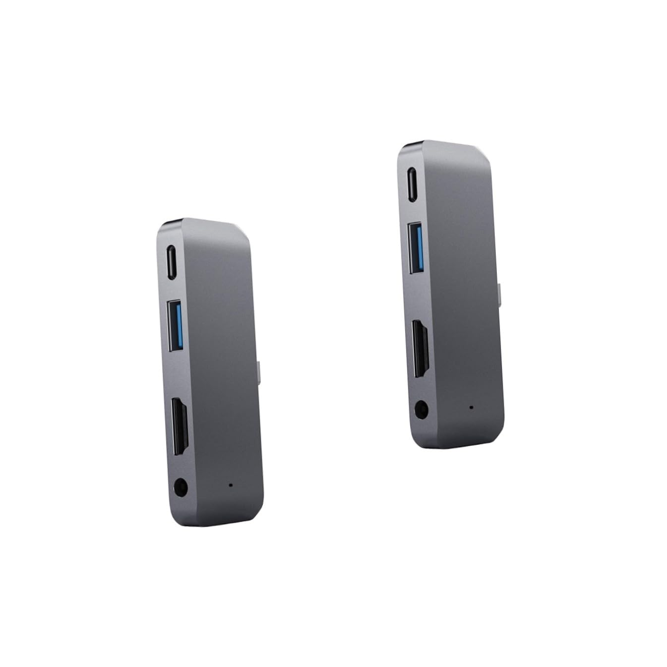 OSALADI Adattatore Hub Multifunzione Da 2 Pezzi Con Jack Da 3 5 Mm C 3.0 4k Design Compatto Wc7366 Grigio