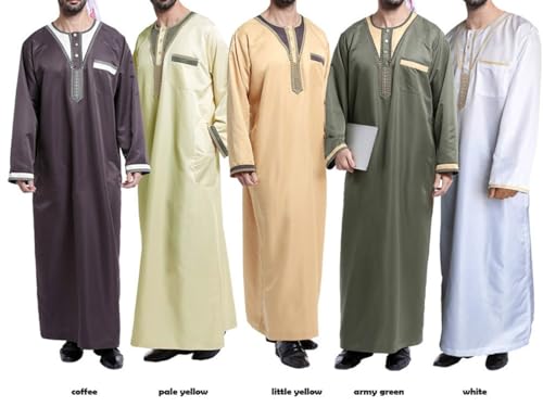 zhxinashu Muslim Clothing for Men Thobe Arabic Islamic Mens Dress S-XXXL2