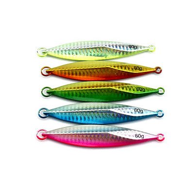5PCS Hengjia metallo piombo duro esche da pesca 10 cm 60 g colori casuali