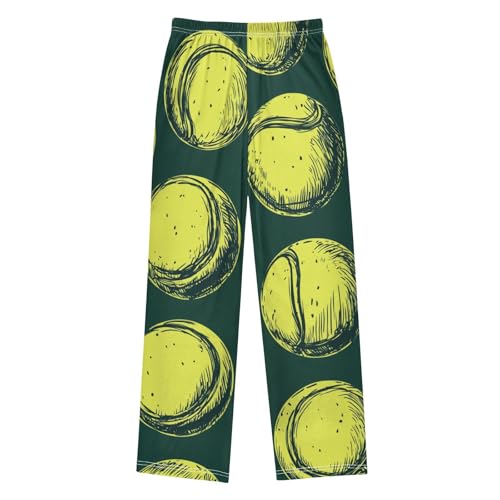 Tennis Ball Boys Long Pants Soft Trousers Elastic Waist Kids Lounge Bottoms with Pockets S-XL2