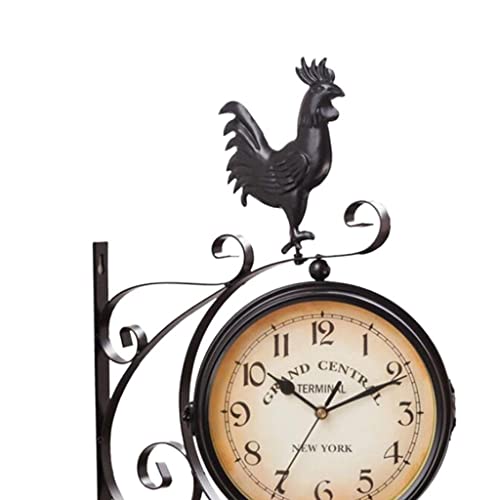 Horloge murale double face décorative ronde et résistante à l'humidité - 4