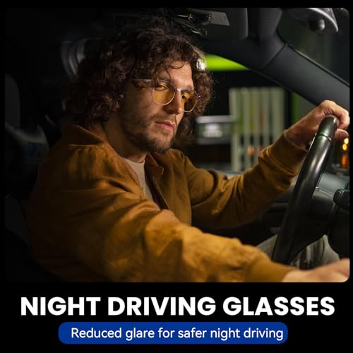 Xfeel Night Driving Glasses for Men Women Anti Glare Night Vision Glasses with Polarized Yellow Lens for Night2
