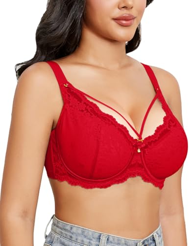Image of Sexy Lace Bras for Women Plus Size Push Up Bra Full Coverage Underwire Bra