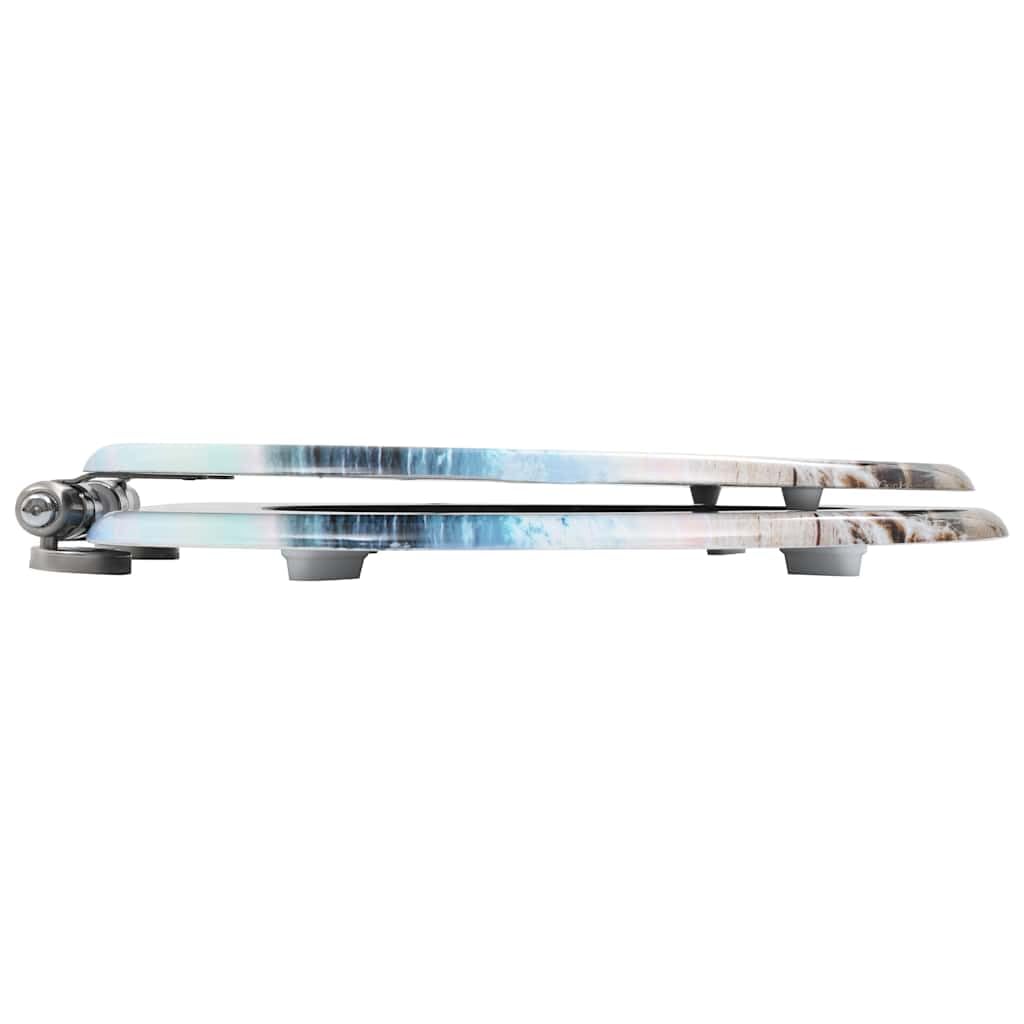 Deska sedesowa 2 szt. z pokrywą MDF Soft-Close, konstrukcja muszli, regulowane zawiasy chromowo-cynkowe 12-20 cm, uniwersalne dopasowanie do muszli klozetowych, wygodne wolnoopadające