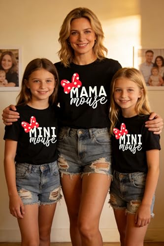 Image of Mommy and Me Matching Shirt Outfit Mama Mini Leopard Love Heart Tshirt Mom Daughter Family Matching Set Clothes