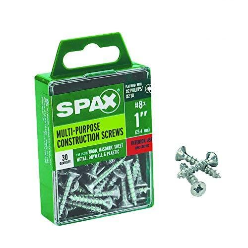 SPAX No. 8 x 1 in. L Phillips/Square Flat Head Zinc-Plated Steel Multi-Purpose Screw 30 Each