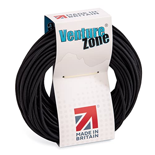 Premium Black Shock Cord 3mm Diameter – 1, 2, 5, 10 & 25 Metre Lengths (Bungee Cord) – Made in UK (3mm Shock Cord, 1 Metre)