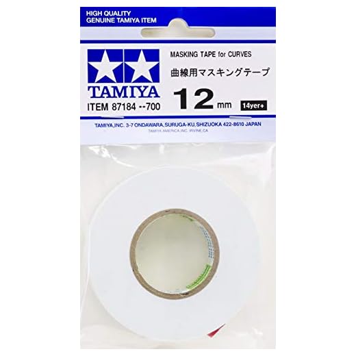 TAMIYA Masking Tape 12mm/20m f. para curvas, accesorios de modelismo