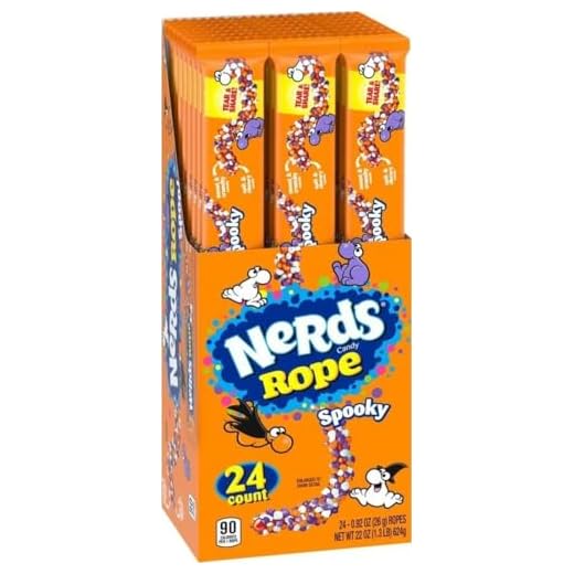 Nerds Halloween Spooky Ropes, Bulk-Sized Individually Wrapped Gummy Rope Candy, 0.92 oz 24 Count