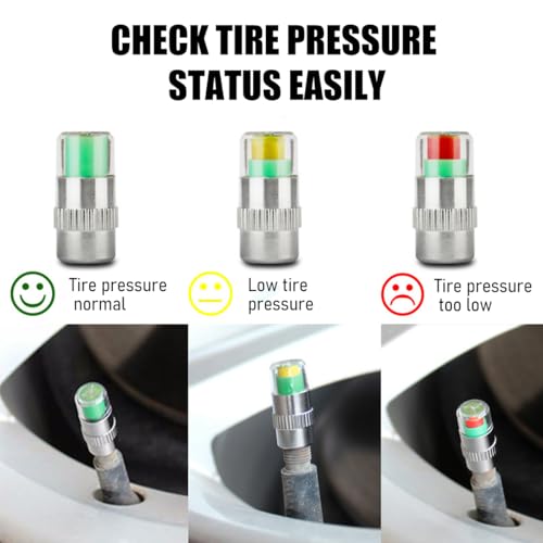 Yourkar YOURKAR-2553TP 4 Pcs Tire Pressure Monitor Valve Stem Caps thumb #4