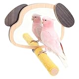 Byuexhp Perchoir pour oiseaux, jouet d'escalade avec miroir d'oreille pour chiot, centre d'activité – pour perruches ondulées contre l'ennui et pour stimuler mentalement la solitude dans l'aire de jeu