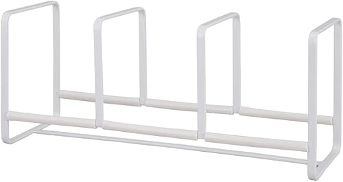 Yamazaki 3147 Home Tower - Organizador de platos, estante de almacenamiento ancho para armarios de cocina, blanco, pequeño
