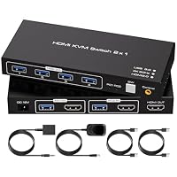 VPFET – VPFET USB3.0 KVM Switch HDMI 2 PC 1 Monitore 4K60Hz KVM Swit